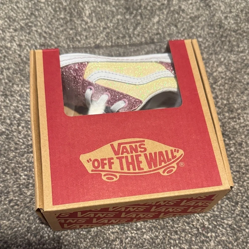 Vans Kids Pink Glitter and Yellow Sneakers